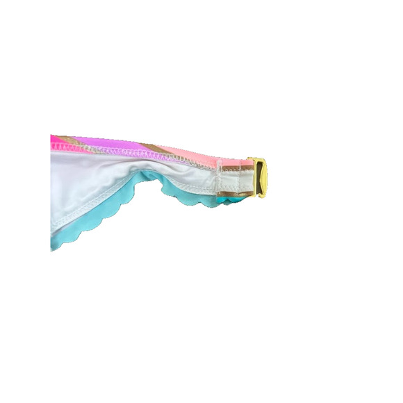 Victoria Secret Halter Bikini Swim Top 34D Striped Underwire Padded Rainbow - Picture 7 of 10